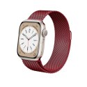 Crong Milano Steel - Pasek ze stali nierdzewnej do Apple Watch 38/40/41/42 mm (czerwony) Crong