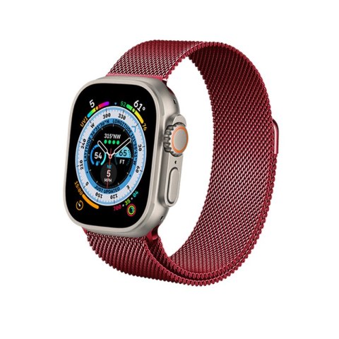 Crong Milano Steel - Pasek ze stali nierdzewnej do Apple Watch 38/40/41/42 mm (czerwony) Crong Crong Milano Steel - Pasek ze stali nierdzewnej do Apple Watch 38/40/41/42 mm (czerwony) Crong
