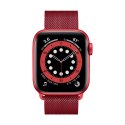 Crong Milano Steel - Pasek ze stali nierdzewnej do Apple Watch 38/40/41/42 mm (czerwony) Crong
