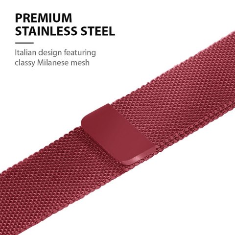 Crong Milano Steel - Pasek ze stali nierdzewnej do Apple Watch 38/40/41/42 mm (czerwony) Crong Crong Milano Steel - Pasek ze stali nierdzewnej do Apple Watch 38/40/41/42 mm (czerwony) Crong
