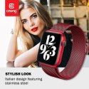 Crong Milano Steel - Pasek ze stali nierdzewnej do Apple Watch 38/40/41/42 mm (czerwony) Crong