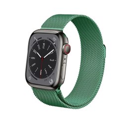 Crong Milano Steel - Pasek ze stali nierdzewnej do Apple Watch 44/45/46/49 mm (zielony) Crong