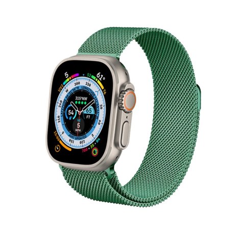 Crong Milano Steel - Pasek ze stali nierdzewnej do Apple Watch 44/45/46/49 mm (zielony) Crong Crong Milano Steel - Pasek ze stali nierdzewnej do Apple Watch 44/45/46/49 mm (zielony) Crong