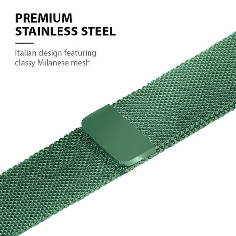 Crong Milano Steel - Pasek ze stali nierdzewnej do Apple Watch 44/45/46/49 mm (zielony) Crong Crong Milano Steel - Pasek ze stali nierdzewnej do Apple Watch 44/45/46/49 mm (zielony) Crong