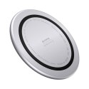Crong PowerSpot Fast Wireless Charger - Aluminiowa ładowarka bezprzewodowa Qi 15W USB-C z powłoką ze szkła hartowanego (Silver W Crong