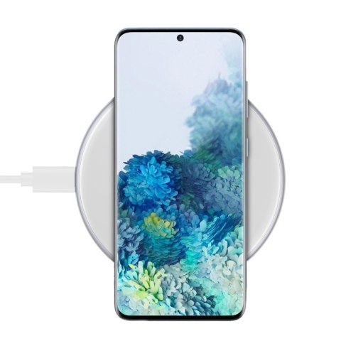Crong PowerSpot Fast Wireless Charger - Aluminiowa ładowarka bezprzewodowa Qi 15W USB-C z powłoką ze szkła hartowanego (Silver W Crong Crong PowerSpot Fast Wireless Charger - Aluminiowa ładowarka bezprzewodowa Qi 15W USB-C z powłoką ze szkła hartowanego (Silver W Crong