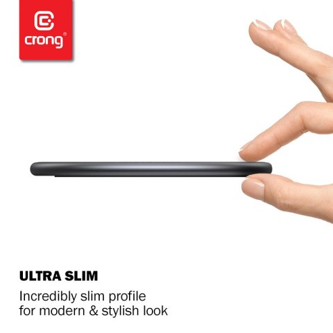 Crong PowerSpot Fast Wireless Charger - Aluminiowa ładowarka bezprzewodowa Qi 15W USB-C z powłoką ze szkła hartowanego (Silver W Crong Crong PowerSpot Fast Wireless Charger - Aluminiowa ładowarka bezprzewodowa Qi 15W USB-C z powłoką ze szkła hartowanego (Silver W Crong