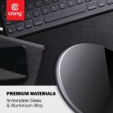 Crong PowerSpot Fast Wireless Charger - Aluminiowa ładowarka bezprzewodowa Qi 15W USB-C z powłoką ze szkła hartowanego (Silver W Crong