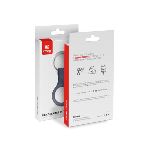 Crong Silicone Case with Key Ring - Etui ochronne brelok do Apple AirTag (granatowy) Crong Crong Silicone Case with Key Ring - Etui ochronne brelok do Apple AirTag (granatowy) Crong