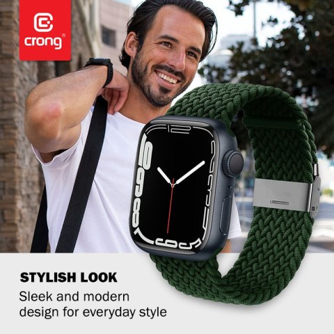 Crong Wave Band - Pleciony pasek do Apple Watch 38/40/41/42 mm (zielony) Crong Crong Wave Band - Pleciony pasek do Apple Watch 38/40/41/42 mm (zielony) Crong