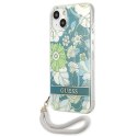 Guess Flower Cord - Etui ze smyczką iPhone 13 mini (Green) Guess