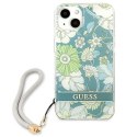 Guess Flower Cord - Etui ze smyczką iPhone 13 mini (Green) Guess