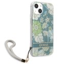 Guess Flower Cord - Etui ze smyczką iPhone 13 mini (Green) Guess