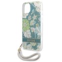 Guess Flower Cord - Etui ze smyczką iPhone 13 mini (Green) Guess
