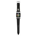 Karl Lagerfeld Saffiano Karl Head - Pasek do Apple Watch 42/44/45 mm (czarny) Karl Lagerfeld