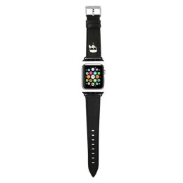 Karl Lagerfeld Saffiano Karl Head - Pasek do Apple Watch 42/44/45 mm (czarny) Karl Lagerfeld