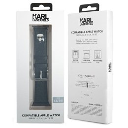 Karl Lagerfeld Saffiano Karl Head - Pasek do Apple Watch 42/44/45 mm (czarny) Karl Lagerfeld