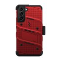 ZIZO BOLT Series - Pancerne etui Samsung Galaxy S22+ ze szkłem 9H na ekran + uchwyt z podstawką (czerwony) Zizo