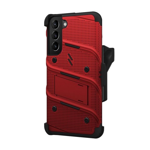 ZIZO BOLT Series - Pancerne etui Samsung Galaxy S22+ ze szkłem 9H na ekran + uchwyt z podstawką (czerwony) Zizo ZIZO BOLT Series - Pancerne etui Samsung Galaxy S22+ ze szkłem 9H na ekran + uchwyt z podstawką (czerwony) Zizo