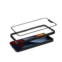 Crong Anti-Bacterial 3D Armour Glass - Szkło hartowane 9H na cały ekran iPhone 16e / iPhone 14 / iPhone 13 / iPhone 13 Pro + ram Crong