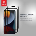 Crong Anti-Bacterial 3D Armour Glass - Szkło hartowane 9H na cały ekran iPhone 16e / iPhone 14 / iPhone 13 / iPhone 13 Pro + ram Crong