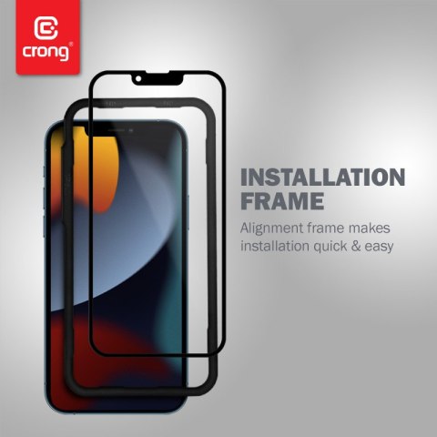 Crong Anti-Bacterial 3D Armour Glass - Szkło hartowane 9H na cały ekran iPhone 16e / iPhone 14 / iPhone 13 / iPhone 13 Pro + ram Crong Crong Anti-Bacterial 3D Armour Glass - Szkło hartowane 9H na cały ekran iPhone 16e / iPhone 14 / iPhone 13 / iPhone 13 Pro + ram Crong