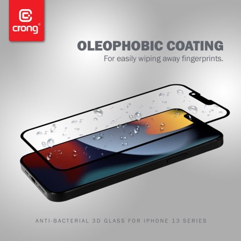 Crong Anti-Bacterial 3D Armour Glass - Szkło hartowane 9H na cały ekran iPhone 16e / iPhone 14 / iPhone 13 / iPhone 13 Pro + ram Crong Crong Anti-Bacterial 3D Armour Glass - Szkło hartowane 9H na cały ekran iPhone 16e / iPhone 14 / iPhone 13 / iPhone 13 Pro + ram Crong