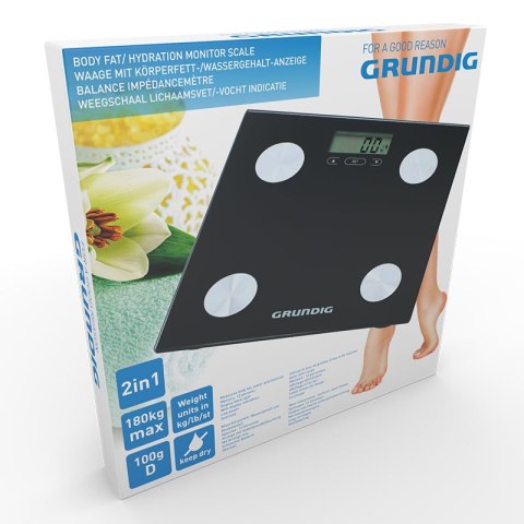 Grundig - elektroniczna waga łazienkowa, analiza masy ciała, BMI, do 180 kg Grundig Grundig - elektroniczna waga łazienkowa, analiza masy ciała, BMI, do 180 kg Grundig