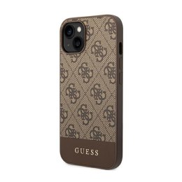 Guess 4G Bottom Stripe Metal Logo Collection - Etui iPhone 14 Plus (brązowy) Guess