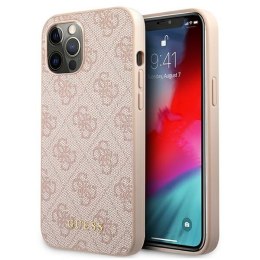 Guess 4G Metal Gold Logo - Etui iPhone 12 / iPhone 12 Pro (różowy) Guess