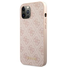 Guess 4G Metal Gold Logo - Etui iPhone 12 / iPhone 12 Pro (różowy) Guess