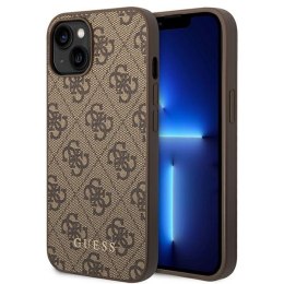 Guess 4G Metal Gold Logo - Etui iPhone 15 / 14 / 13 (brązowy) Guess