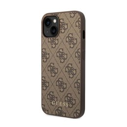 Guess 4G Metal Gold Logo - Etui iPhone 15 / 14 / 13 (brązowy) Guess