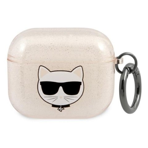 Karl Lagerfeld Choupette Head Glitter - Etui AirPods 3 (złoty) Karl Lagerfeld Karl Lagerfeld Choupette Head Glitter - Etui AirPods 3 (złoty) Karl Lagerfeld