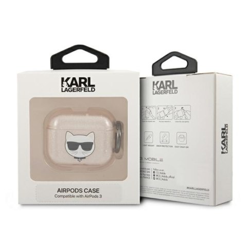 Karl Lagerfeld Choupette Head Glitter - Etui AirPods 3 (złoty) Karl Lagerfeld Karl Lagerfeld Choupette Head Glitter - Etui AirPods 3 (złoty) Karl Lagerfeld