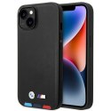 BMW Leather Hot Stamp Tricolor - Etui iPhone 14 Plus (Czarny) BMW