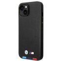 BMW Leather Hot Stamp Tricolor - Etui iPhone 14 Plus (Czarny) BMW