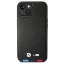 BMW Leather Hot Stamp Tricolor - Etui iPhone 14 Plus (Czarny) BMW