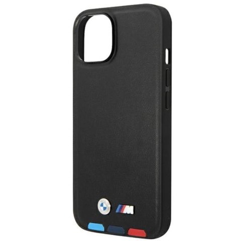 BMW Leather Hot Stamp Tricolor - Etui iPhone 14 Plus (Czarny) BMW BMW Leather Hot Stamp Tricolor - Etui iPhone 14 Plus (Czarny) BMW