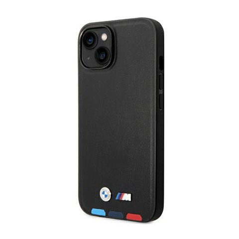 BMW Leather Hot Stamp Tricolor MagSafe - Etui iPhone 14 Plus (Czarny) BMW BMW Leather Hot Stamp Tricolor MagSafe - Etui iPhone 14 Plus (Czarny) BMW