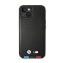 BMW Leather Hot Stamp Tricolor MagSafe - Etui iPhone 14 Plus (Czarny) BMW
