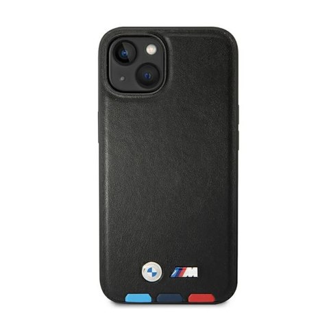 BMW Leather Hot Stamp Tricolor MagSafe - Etui iPhone 14 Plus (Czarny) BMW BMW Leather Hot Stamp Tricolor MagSafe - Etui iPhone 14 Plus (Czarny) BMW
