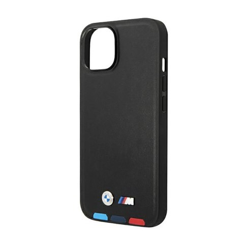 BMW Leather Hot Stamp Tricolor MagSafe - Etui iPhone 14 Plus (Czarny) BMW BMW Leather Hot Stamp Tricolor MagSafe - Etui iPhone 14 Plus (Czarny) BMW