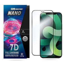 Crong 7D Nano Flexible Glass - Niepękające szkło hybrydowe 9H na cały ekran iPhone 12 Pro Max Crong