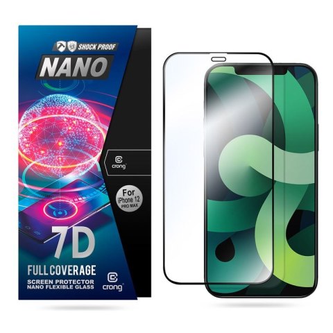 Crong 7D Nano Flexible Glass - Niepękające szkło hybrydowe 9H na cały ekran iPhone 12 Pro Max Crong Crong 7D Nano Flexible Glass - Niepękające szkło hybrydowe 9H na cały ekran iPhone 12 Pro Max Crong