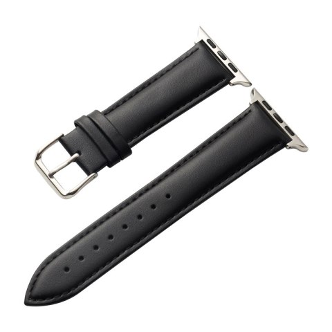 Crong Noble Band - Pasek z naturalnej skóry do Apple Watch 44/45/46/49 mm (Black Noir) Crong Crong Noble Band - Pasek z naturalnej skóry do Apple Watch 44/45/46/49 mm (Black Noir) Crong