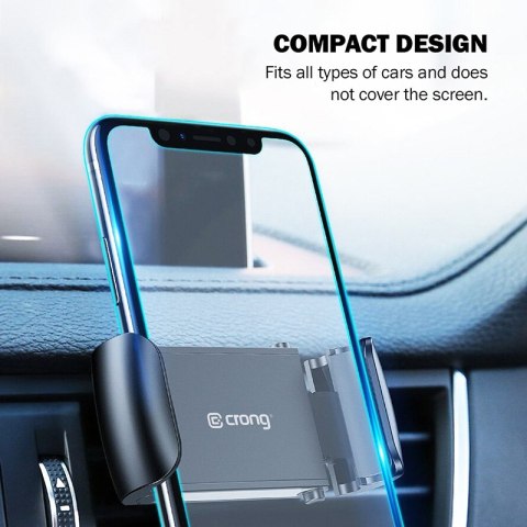 Crong Universal Smart Car Holder - Uniwersalny uchwyt samochodowy do telefonu 4"-6,5" (czarny) Crong Crong Universal Smart Car Holder - Uniwersalny uchwyt samochodowy do telefonu 4"-6,5" (czarny) Crong