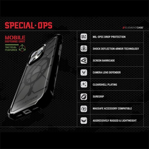 Element Case Special Ops X5 - Pancerne etui iPhone 14 (Mil-Spec Drop Protection) (Clear/Black) Element Case Element Case Special Ops X5 - Pancerne etui iPhone 14 (Mil-Spec Drop Protection) (Clear/Black) Element Case
