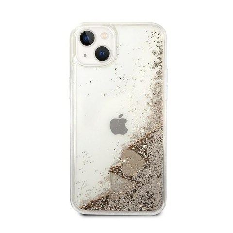 Guess Liquid Glitter Charms - Etui iPhone 14 Plus (złoty) Guess Guess Liquid Glitter Charms - Etui iPhone 14 Plus (złoty) Guess