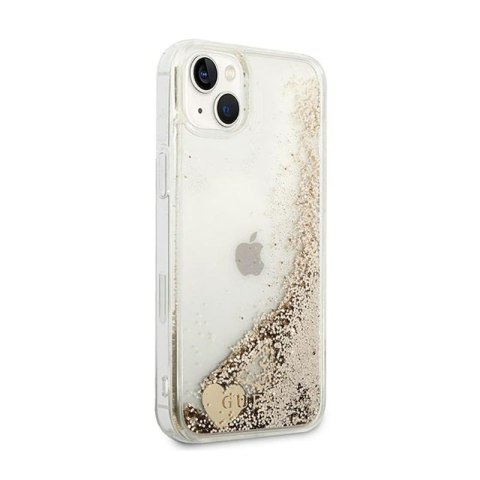 Guess Liquid Glitter Charms - Etui iPhone 14 Plus (złoty) Guess Guess Liquid Glitter Charms - Etui iPhone 14 Plus (złoty) Guess